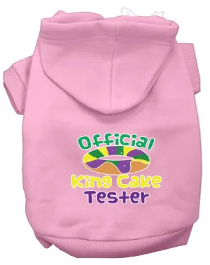 King Cake Taster Screen Print Mardi Gras Dog Hoodie Light Pink Xxl