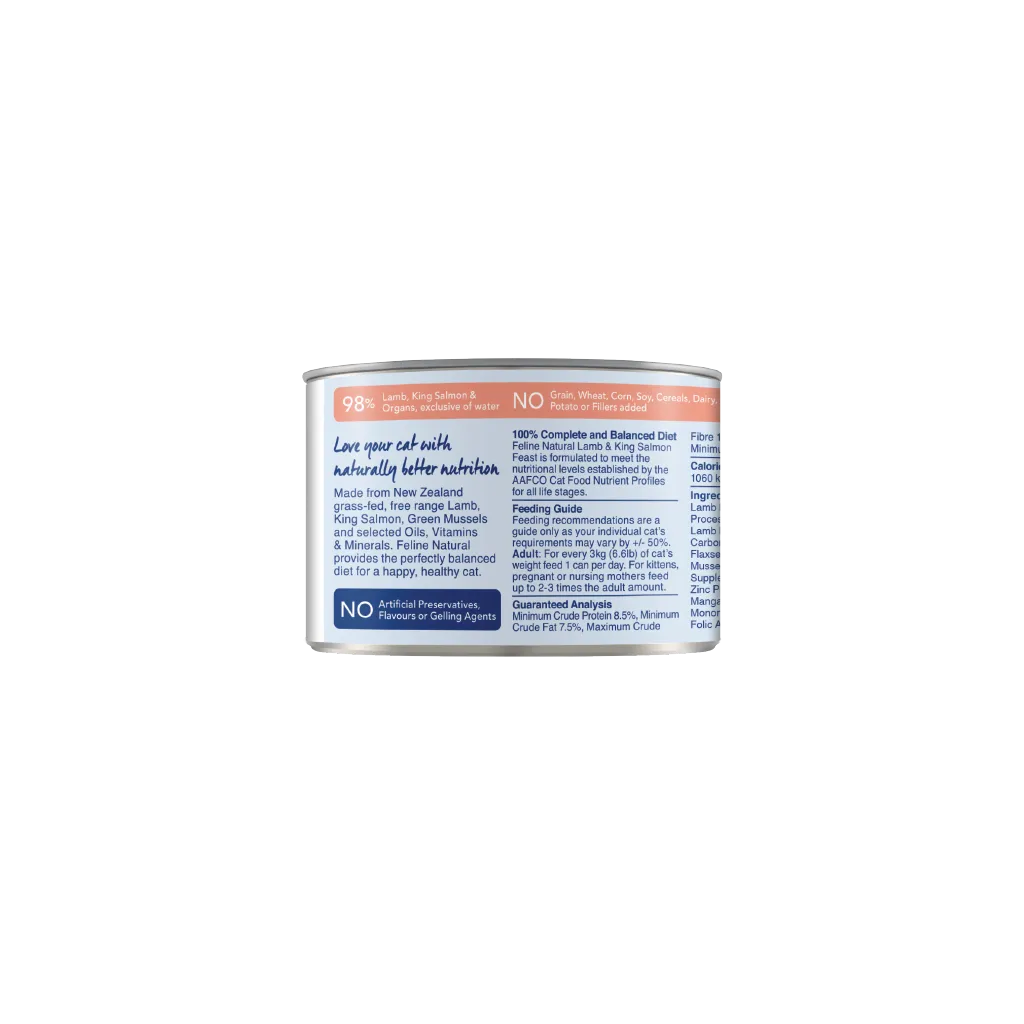 Gourmet Lamb & King Salmon Feast Canned Cat Food - Premium Nutritional Delicacy for Cats