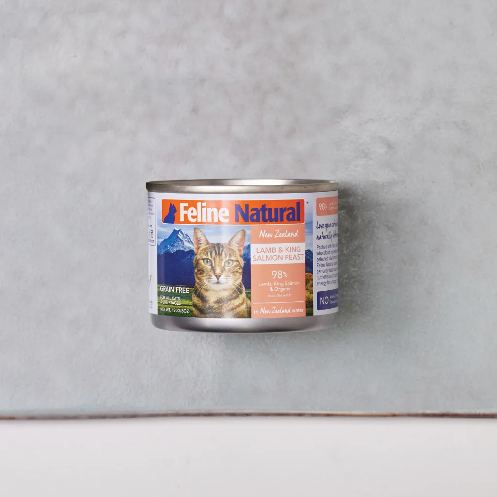 Gourmet Lamb & King Salmon Feast Canned Cat Food - Premium Nutritional Delicacy for Cats