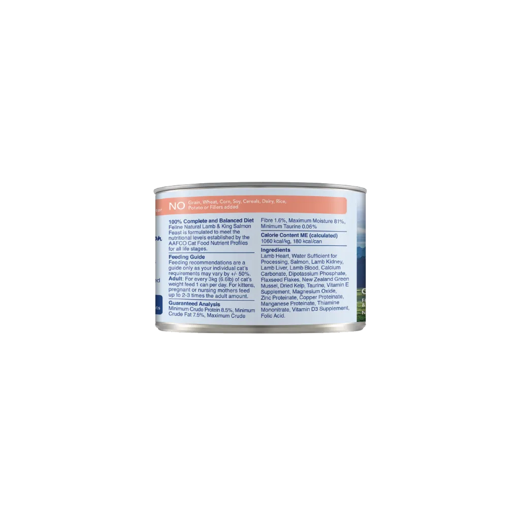 Gourmet Lamb & King Salmon Feast Canned Cat Food - Premium Nutritional Delicacy for Cats