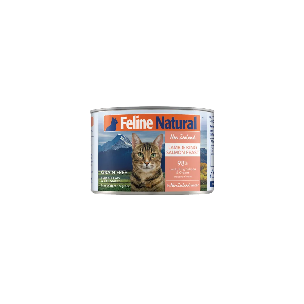 Gourmet Lamb & King Salmon Feast Canned Cat Food - Premium Nutritional Delicacy for Cats