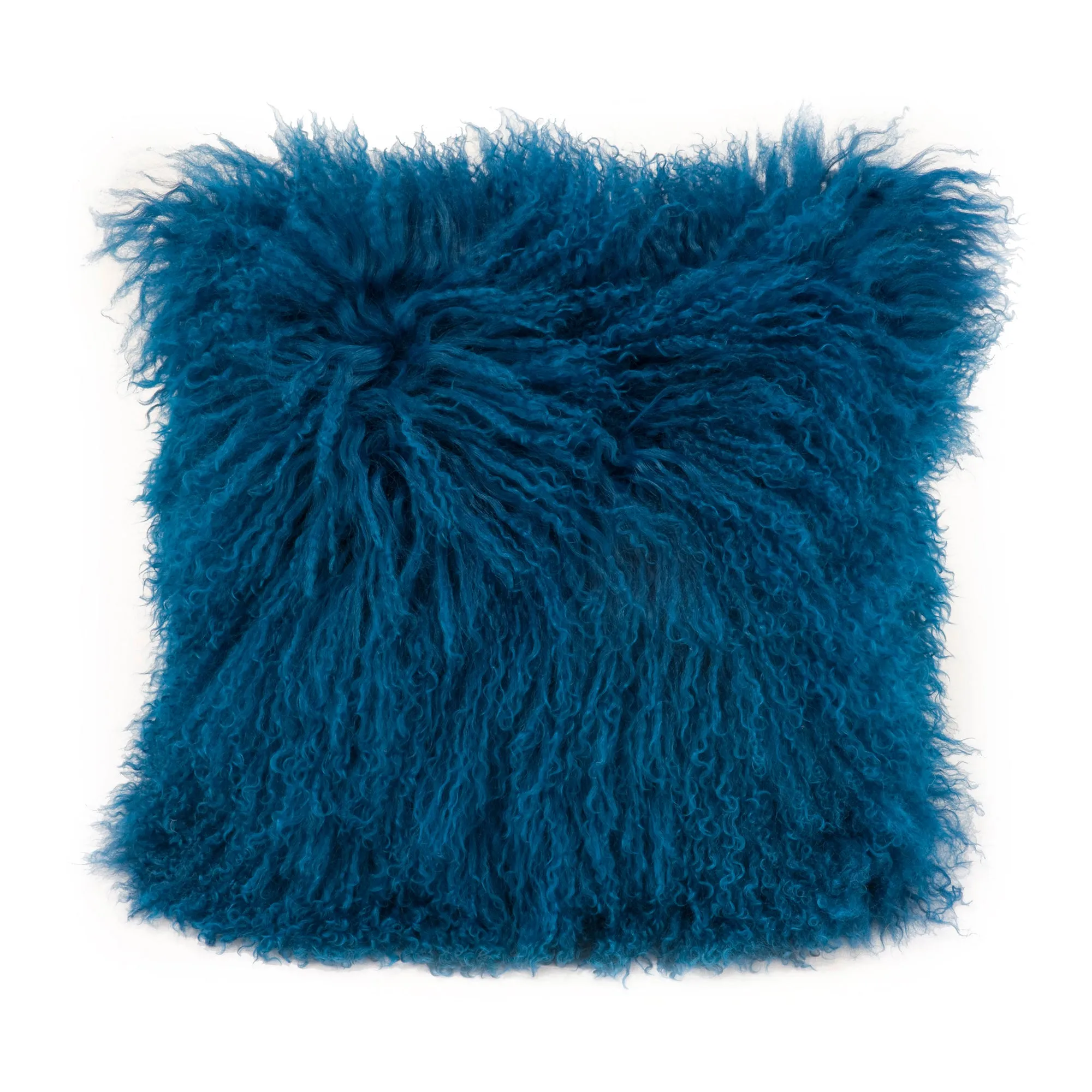Lamb Fur Pillow Blue