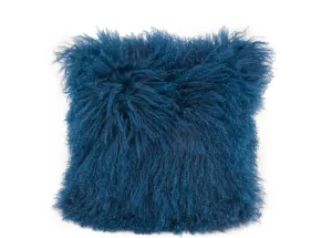 Lamb Fur Pillow Blue