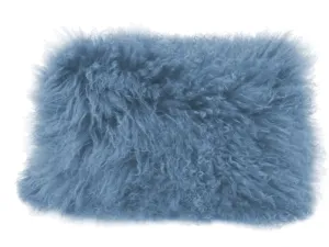 Lamb Fur Pillow Rect. Blue