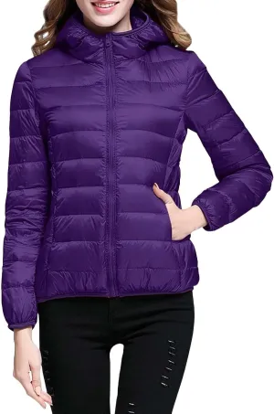 Lightweight Jacket for Women Short Button Down Hooded Jackets Trendy Slim Fit Bubble Coat Winter Warm Puffer Outwear