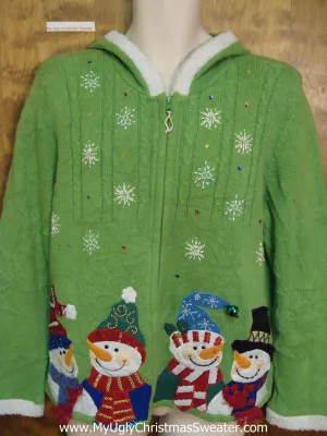 Lime Green 80s Ugly Christmas Sweater Hoody