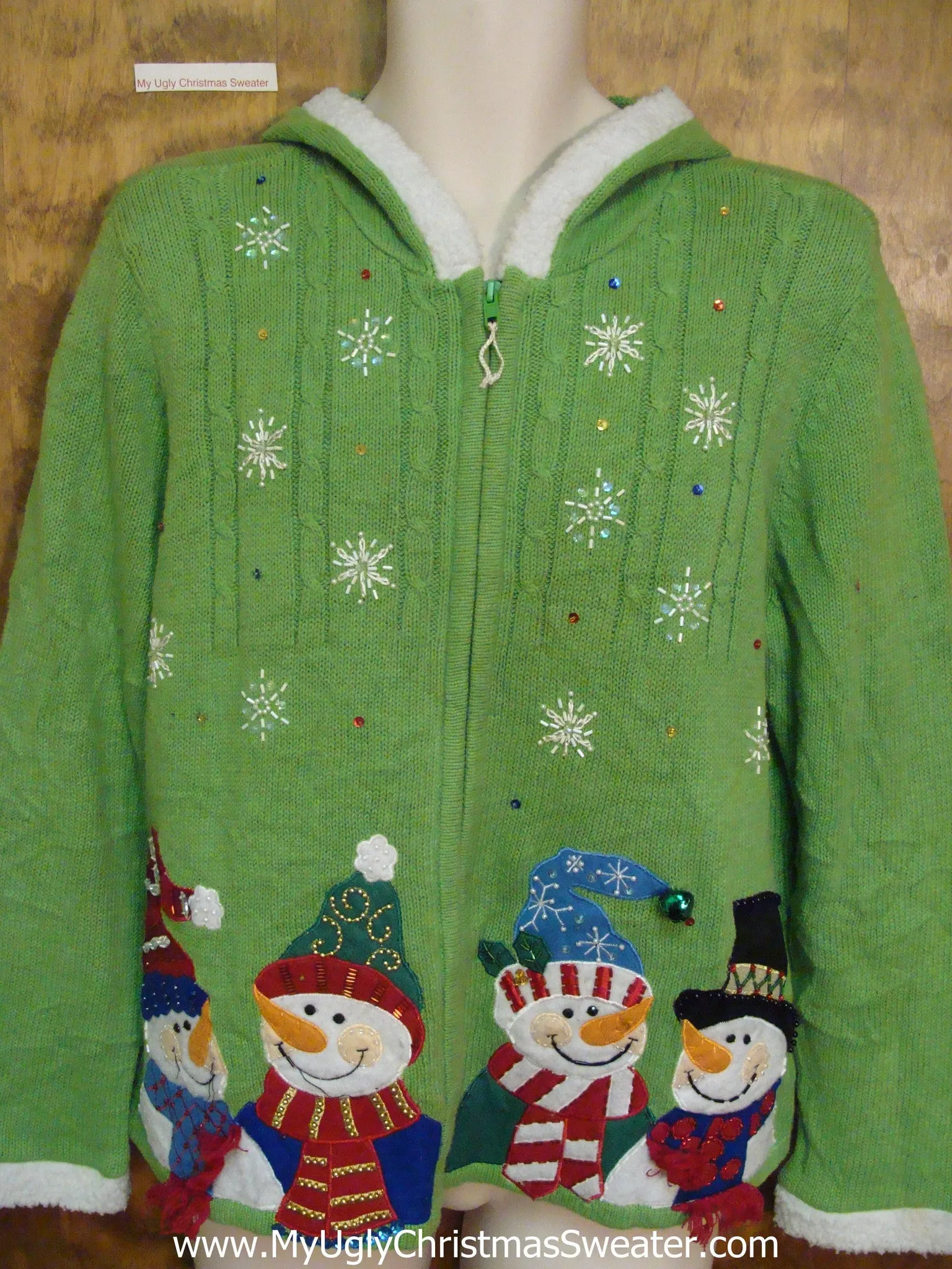 Lime Green 80s Ugly Christmas Sweater Hoody