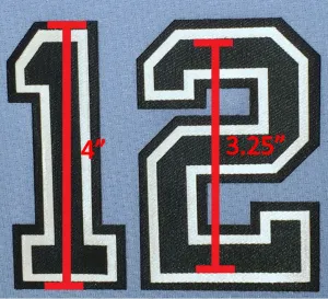 Loose Uniform Numbers Style #1, Black/White/Black