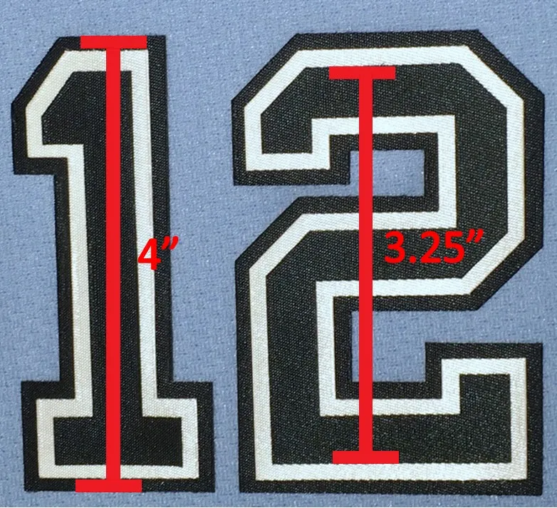 Loose Uniform Numbers Style #1, Black/White/Black