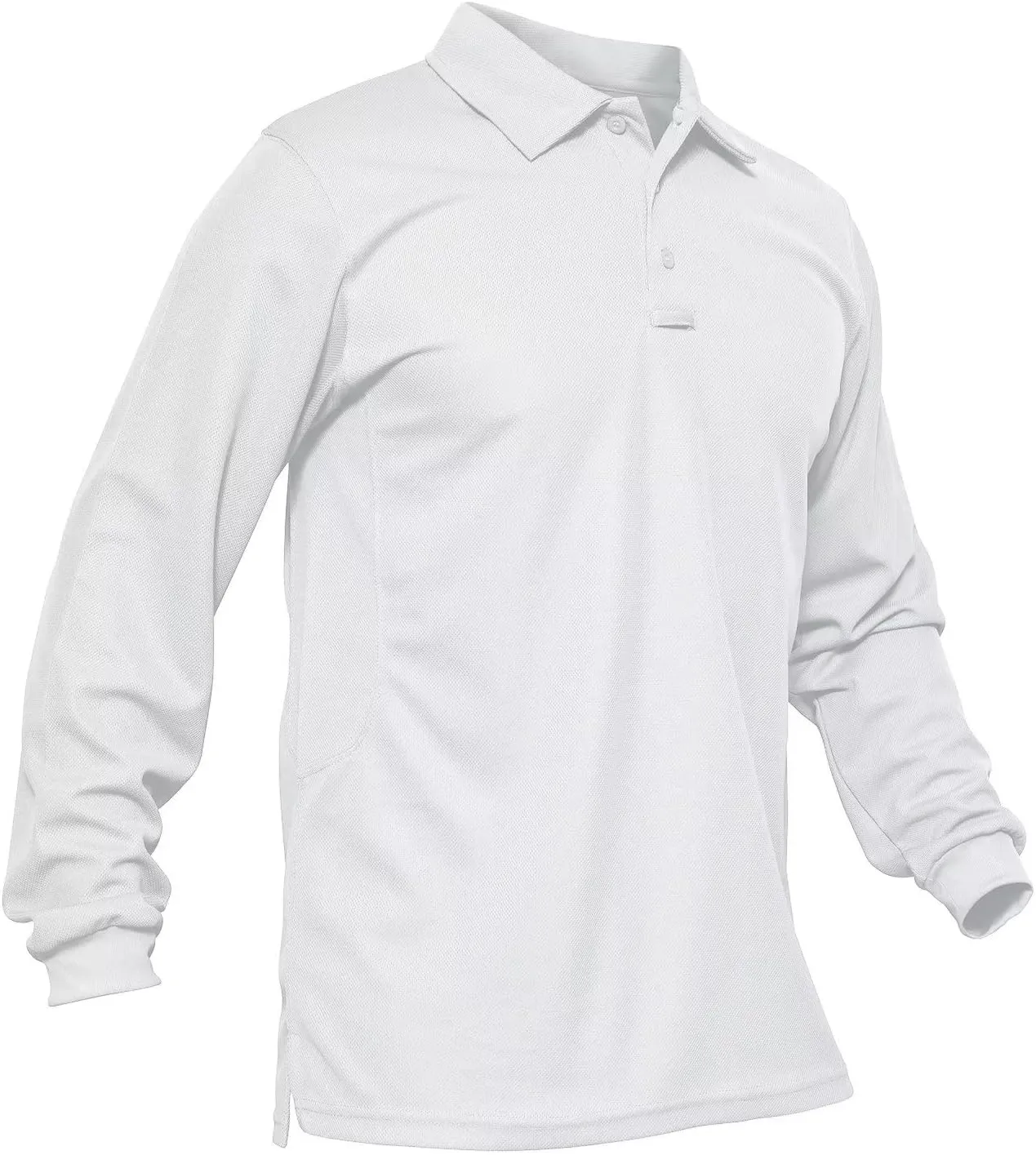 MAGCOMSEN Men's Polo Shirts 3 Button Quick Dry Performance Long Sleeve Tactical Shirts Pique Jersey Golf Shirt