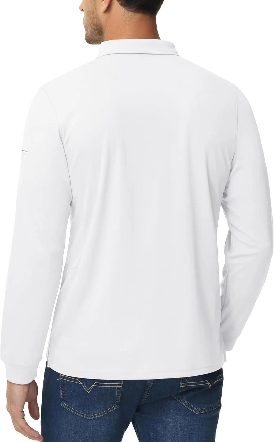 MAGCOMSEN Men's Polo Shirts 3 Button Quick Dry Performance Long Sleeve Tactical Shirts Pique Jersey Golf Shirt