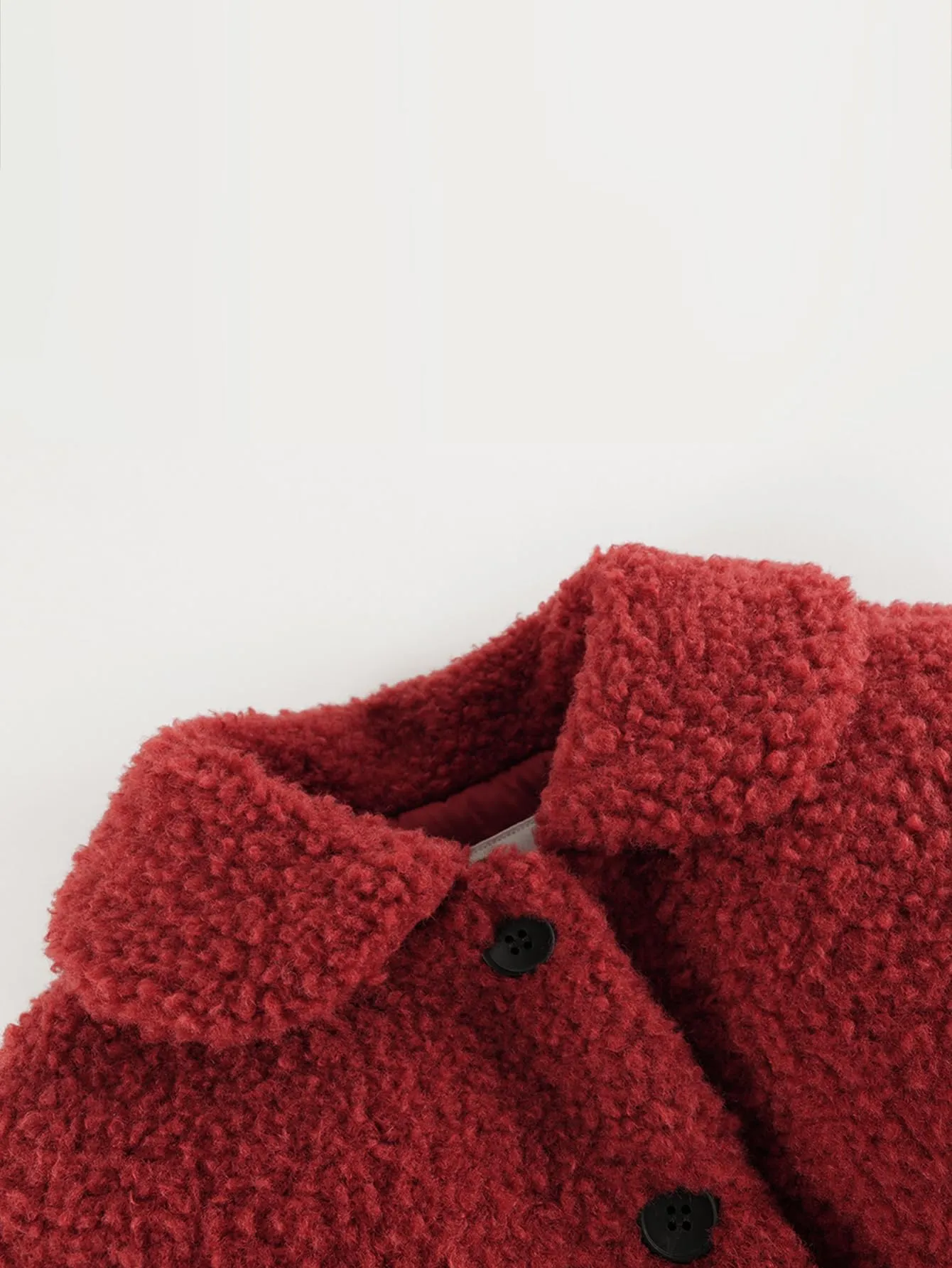 MARC & JANIE Girls Vintage Faux Lamb Wool Loose Coat 241098