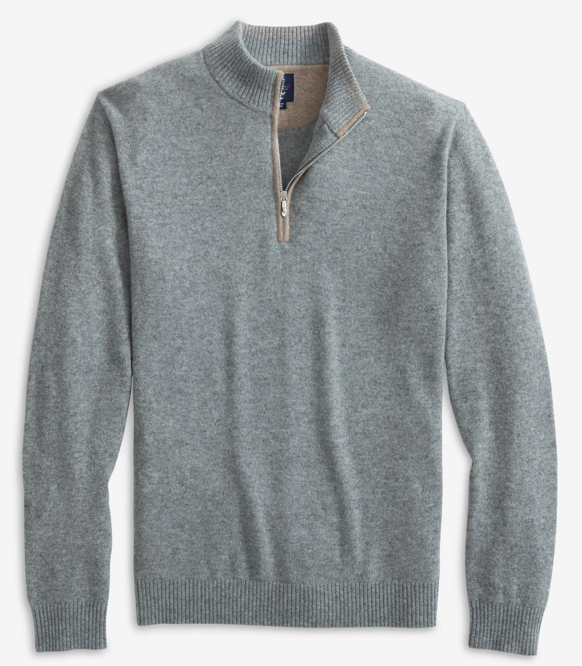Mayfair Cashmere Quarter Zip Sweater in Charcoal by Johnnie-O