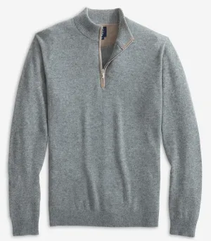 Mayfair Cashmere Quarter Zip Sweater in Charcoal by Johnnie-O