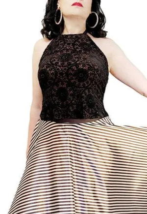 medallion burnout velvet halter tango top