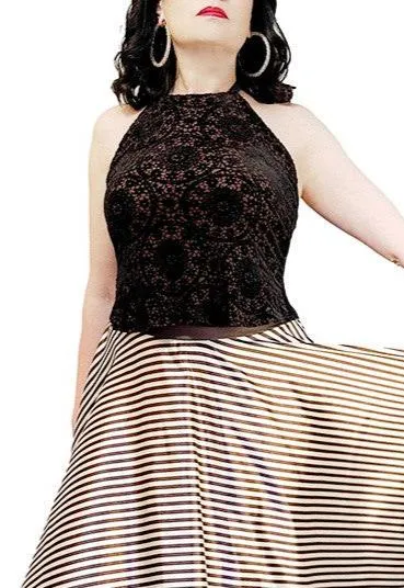 medallion burnout velvet halter tango top