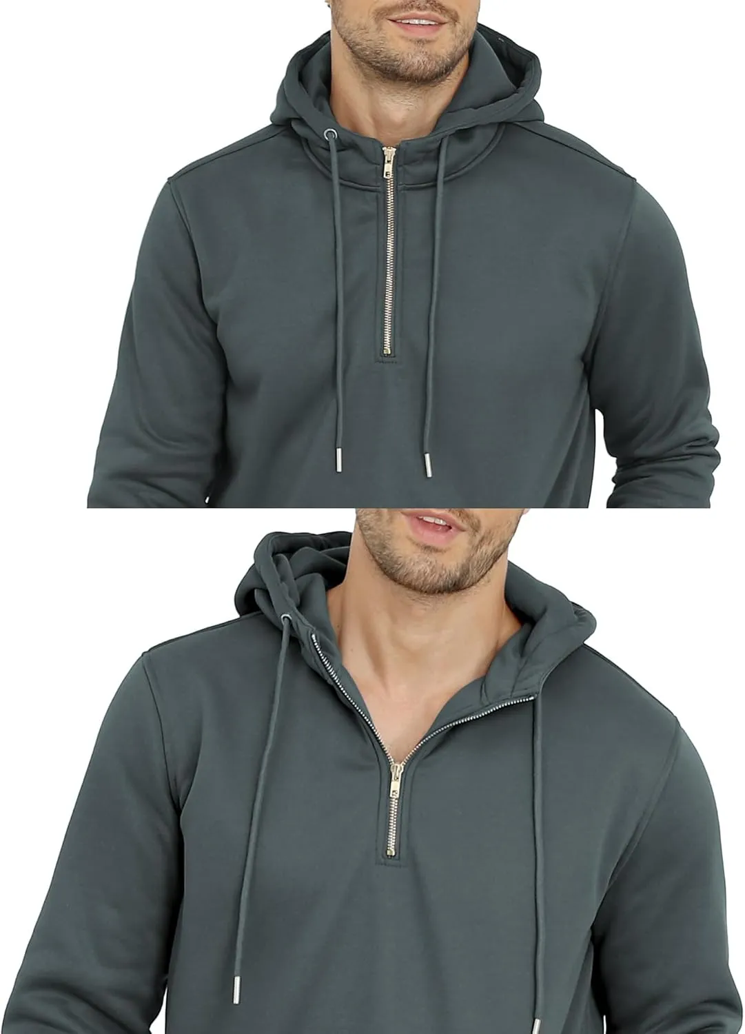 Men's Fleece Lined Hoodies Sweatshirt Sherpa Lined Pullover Hoodie Kanga Pocket Long Sleeve Hooded Thermal Sweat