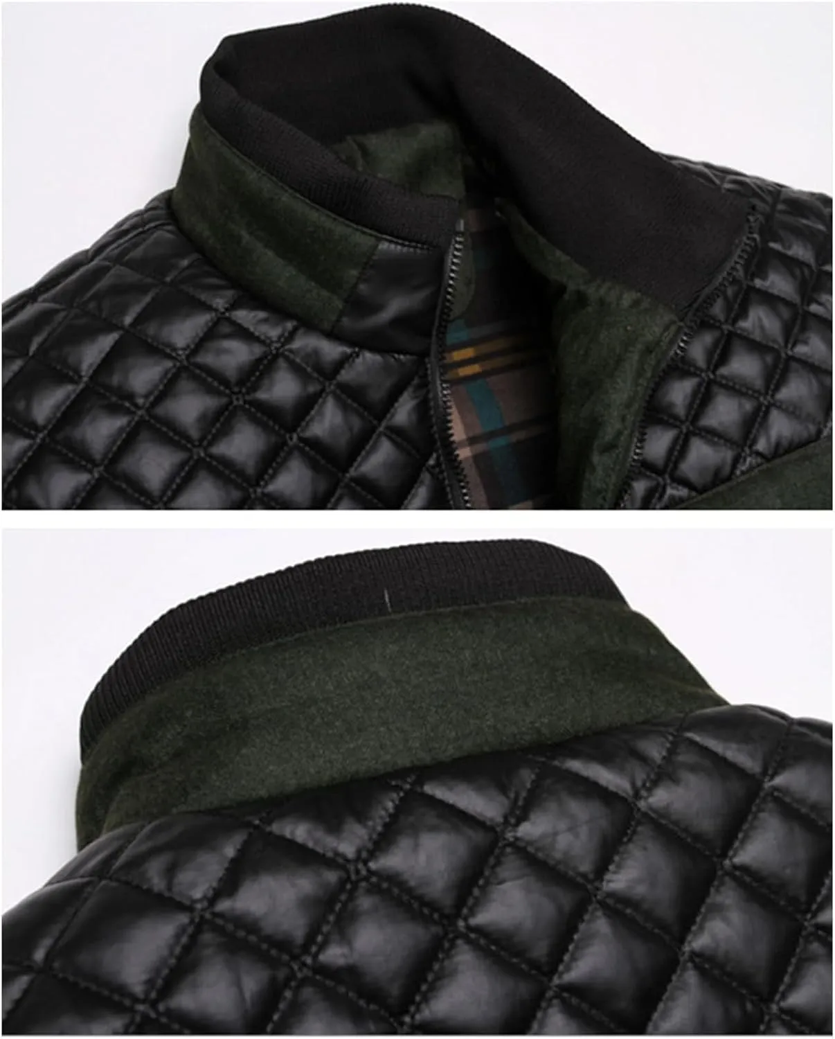Mens Flight Bomber Jacket Winter Diamond Quilted Varsity Jackets Warm Padded Coats Outwear Winter Jackets for Men