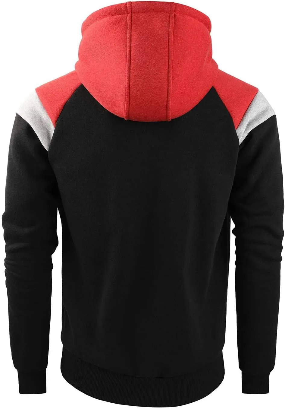 Men's Full Zip Fleece Hoodie zippered Color Block hooded slim Fit Long Sleeve Lightweight Sweatshirt