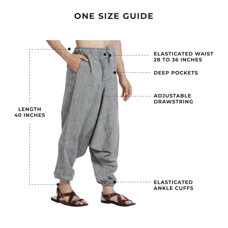 Men's Harem Pack of 2 | Dark Blue & Grey | Fits Waist Sizes 28 to 36 Inches