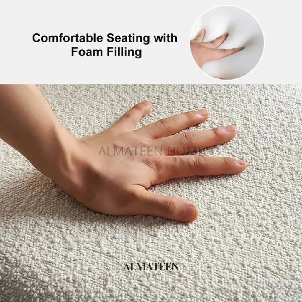 Modern White Round Lamb Wool Vanity Stool