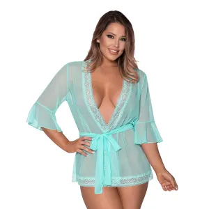 MS Seabreeze Robe w Lace Trim Tur L/X
