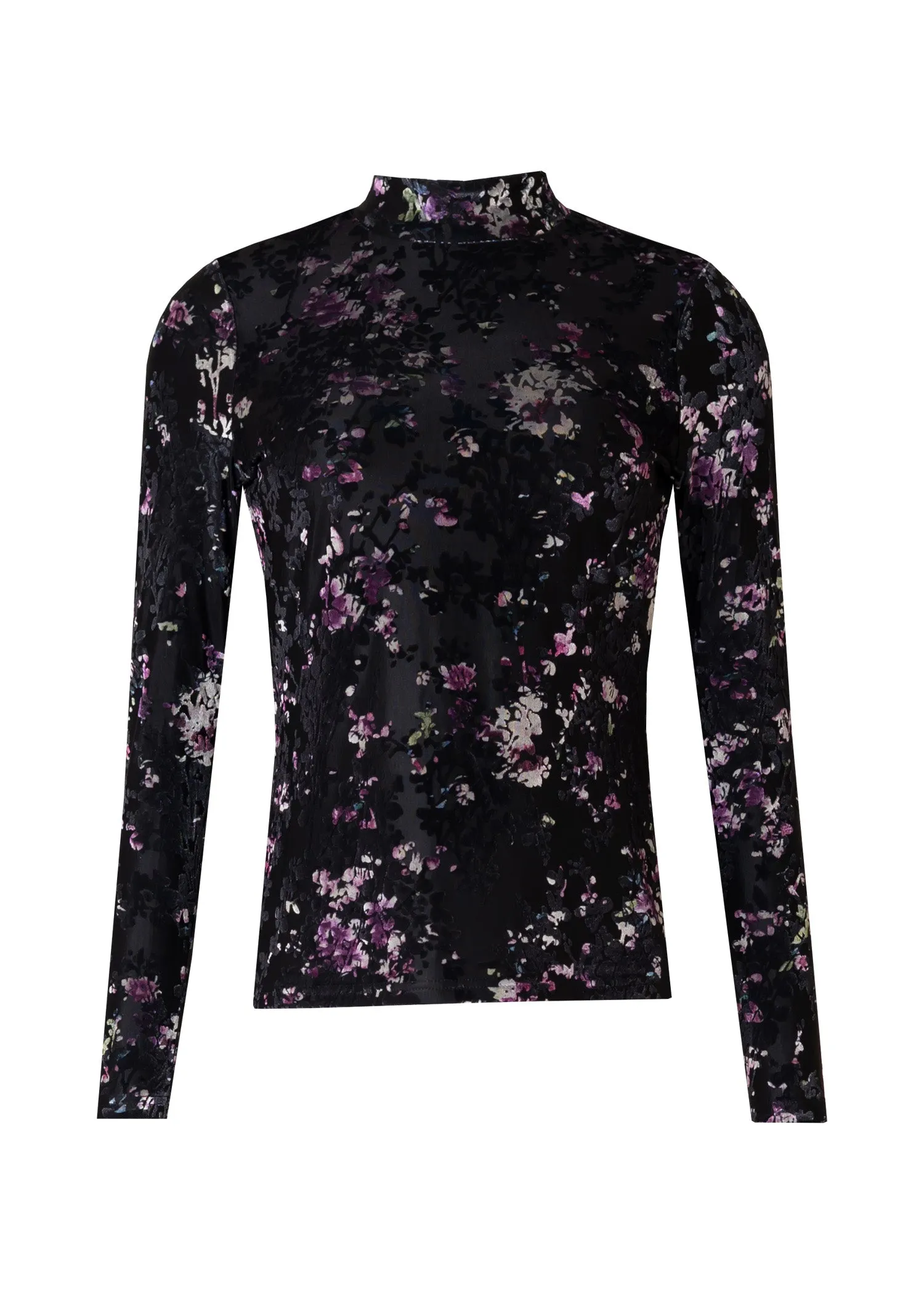 Multi Color Mesh Mock Neck