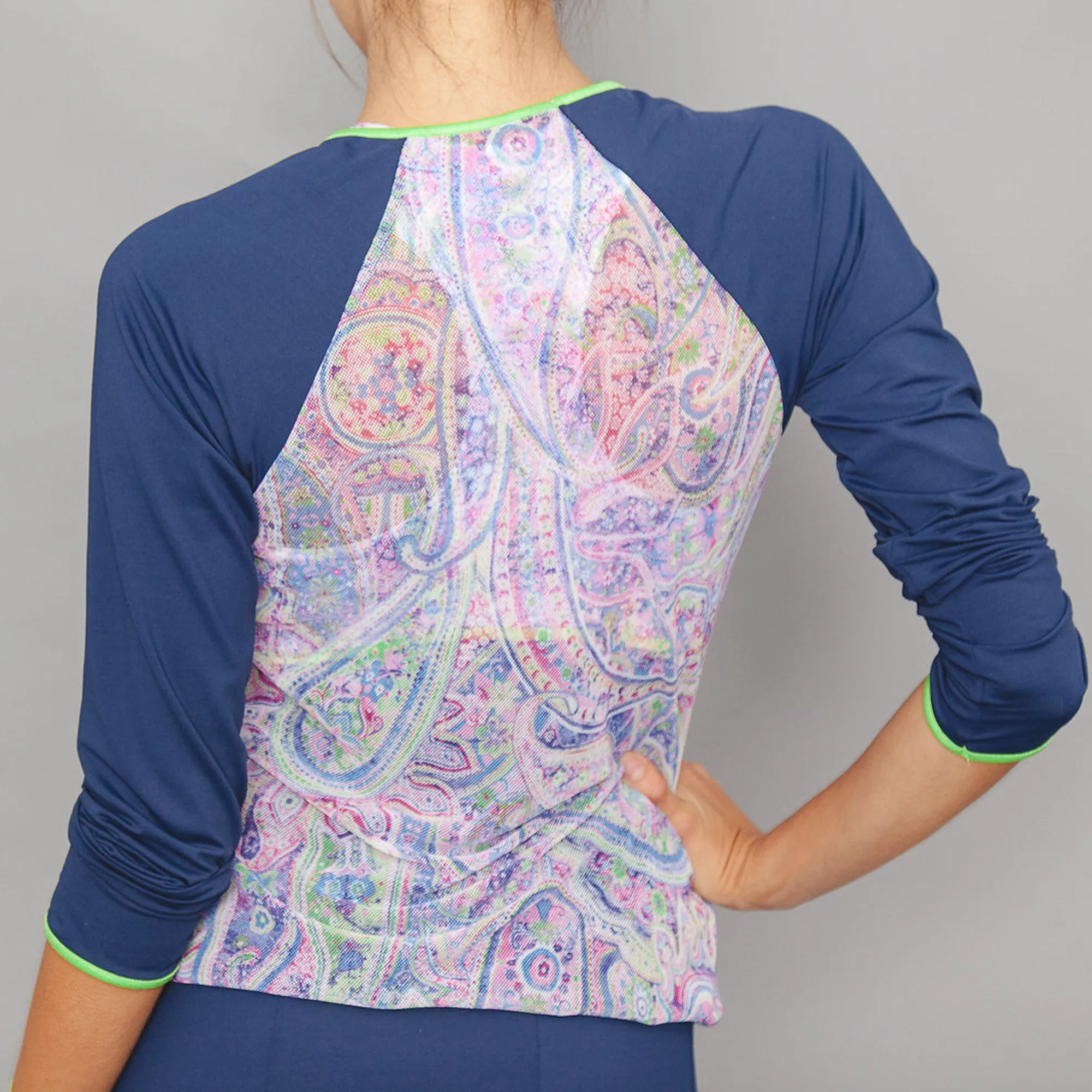 Neo Sheer-body Top (navy)