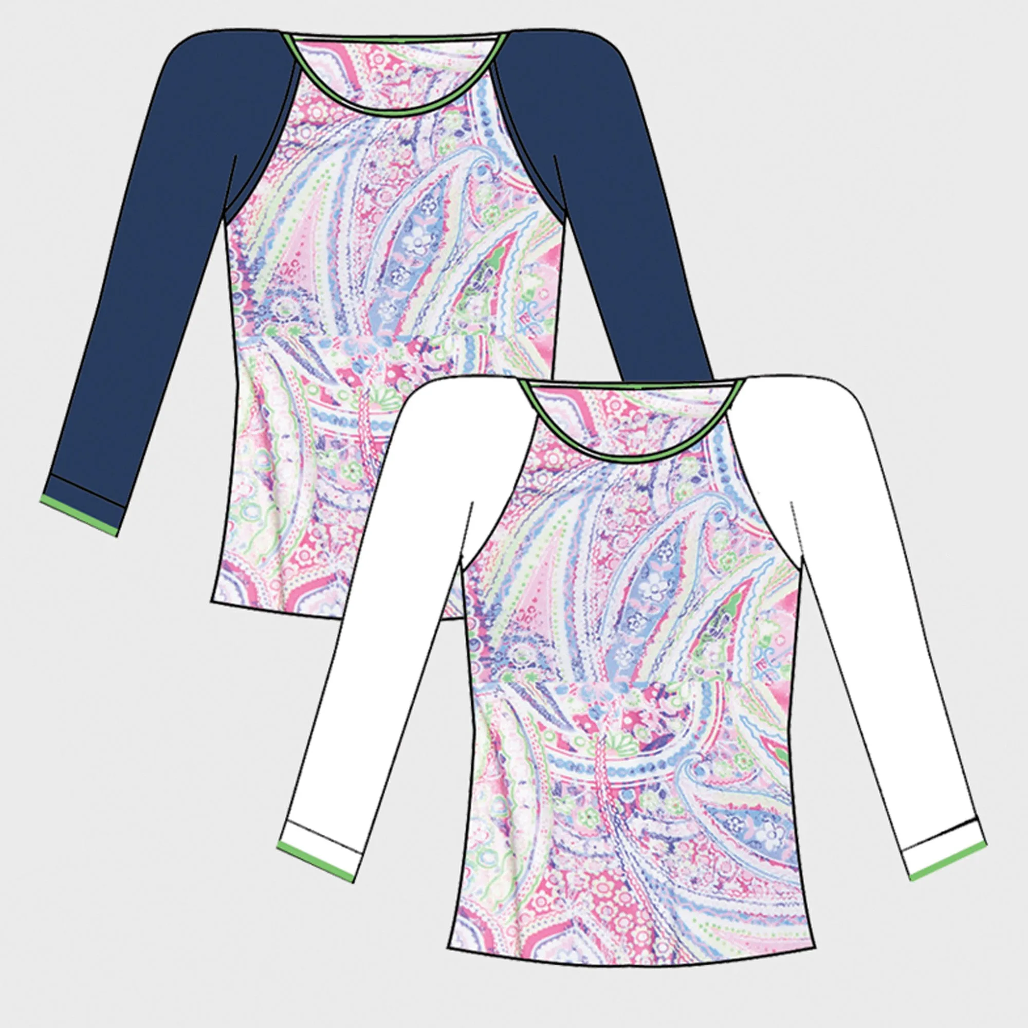 Neo Sheer-body Top (navy)