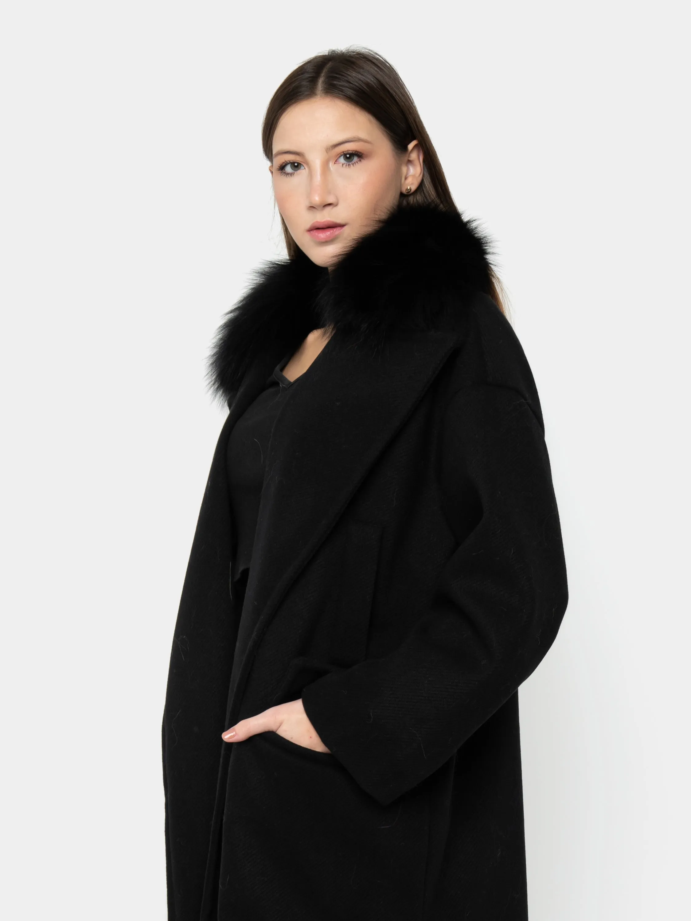 NEWYORK - black fox neck