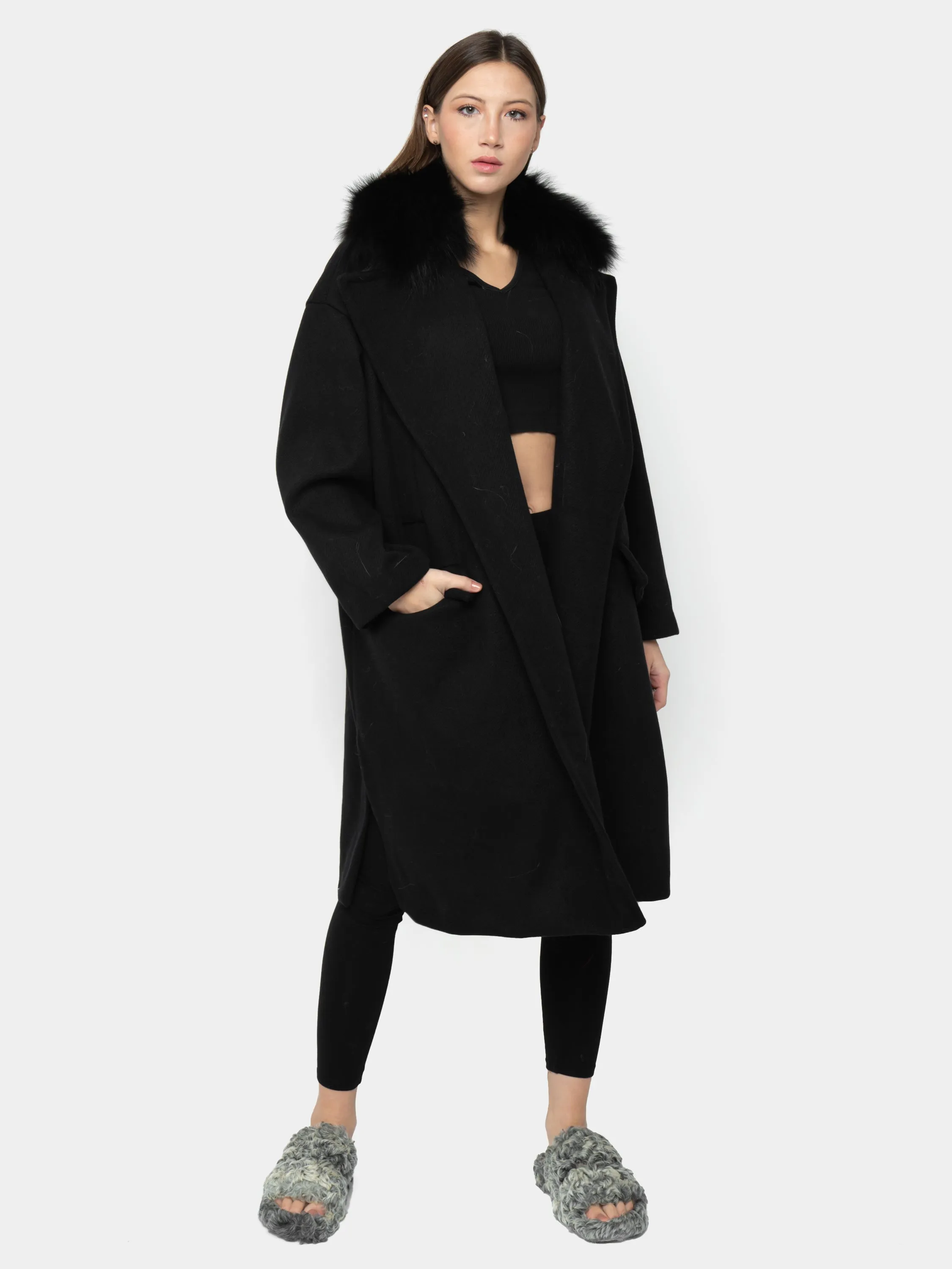 NEWYORK - black fox neck