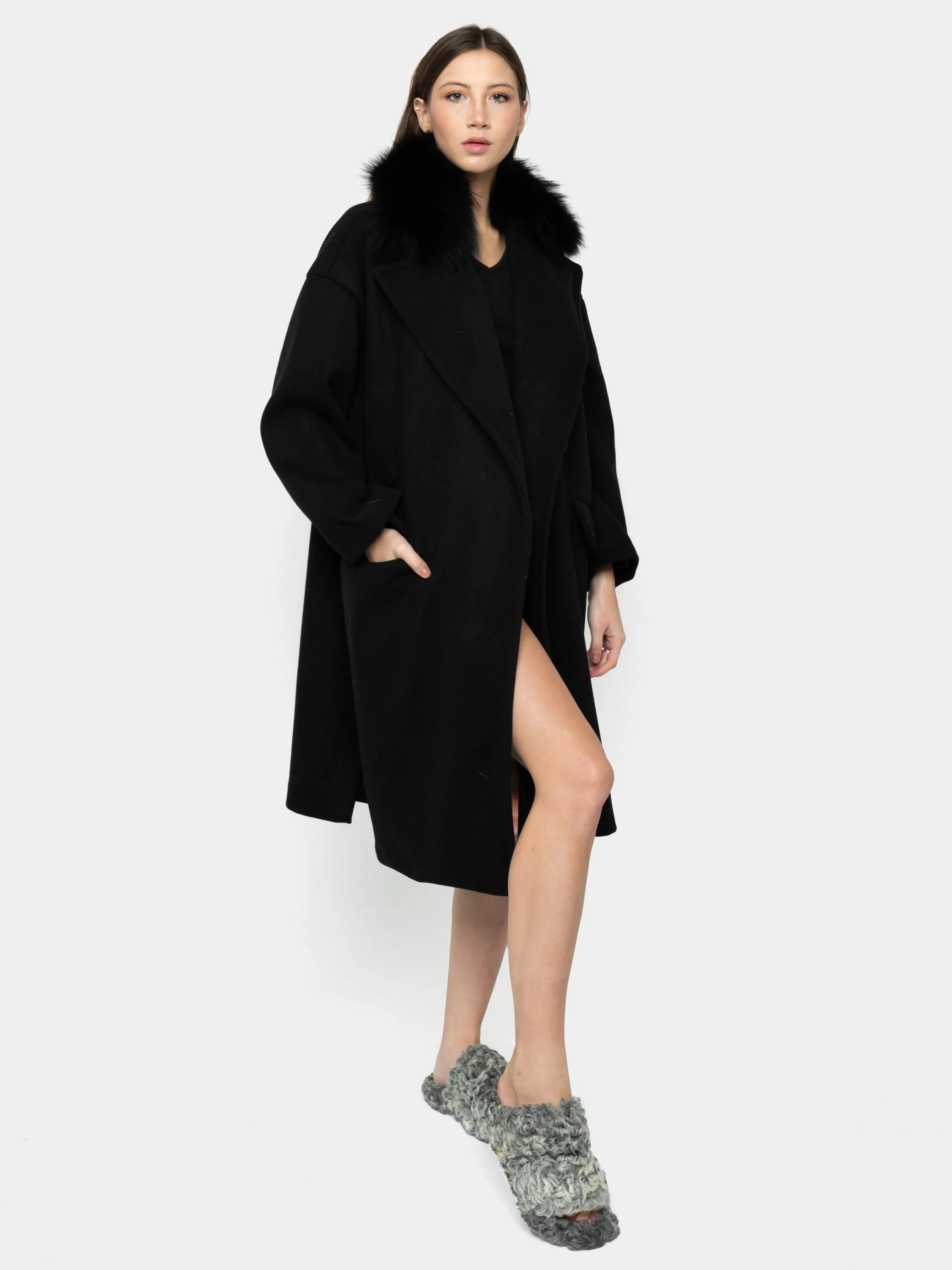 NEWYORK - black fox neck