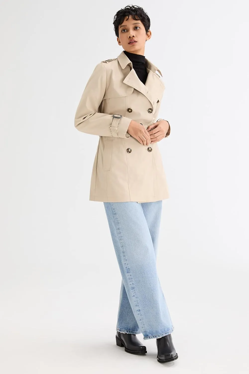 Orolay Women's Double Breasted Trench Coat Windbreaker Jacket with Belt