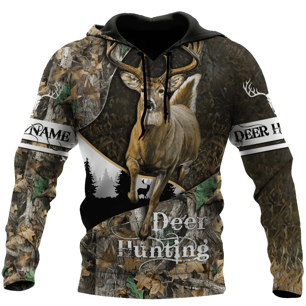 Personalized Deer Hunting Hoodie Camo Pattern Hunting Hoodies For Men And Women, Hunter Gifts