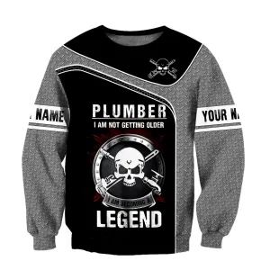 Personalized Name Plumber Metal Unisex Shirt I Am Being A Legend 3D Sweatshirt, Christmas Gift for Plumber