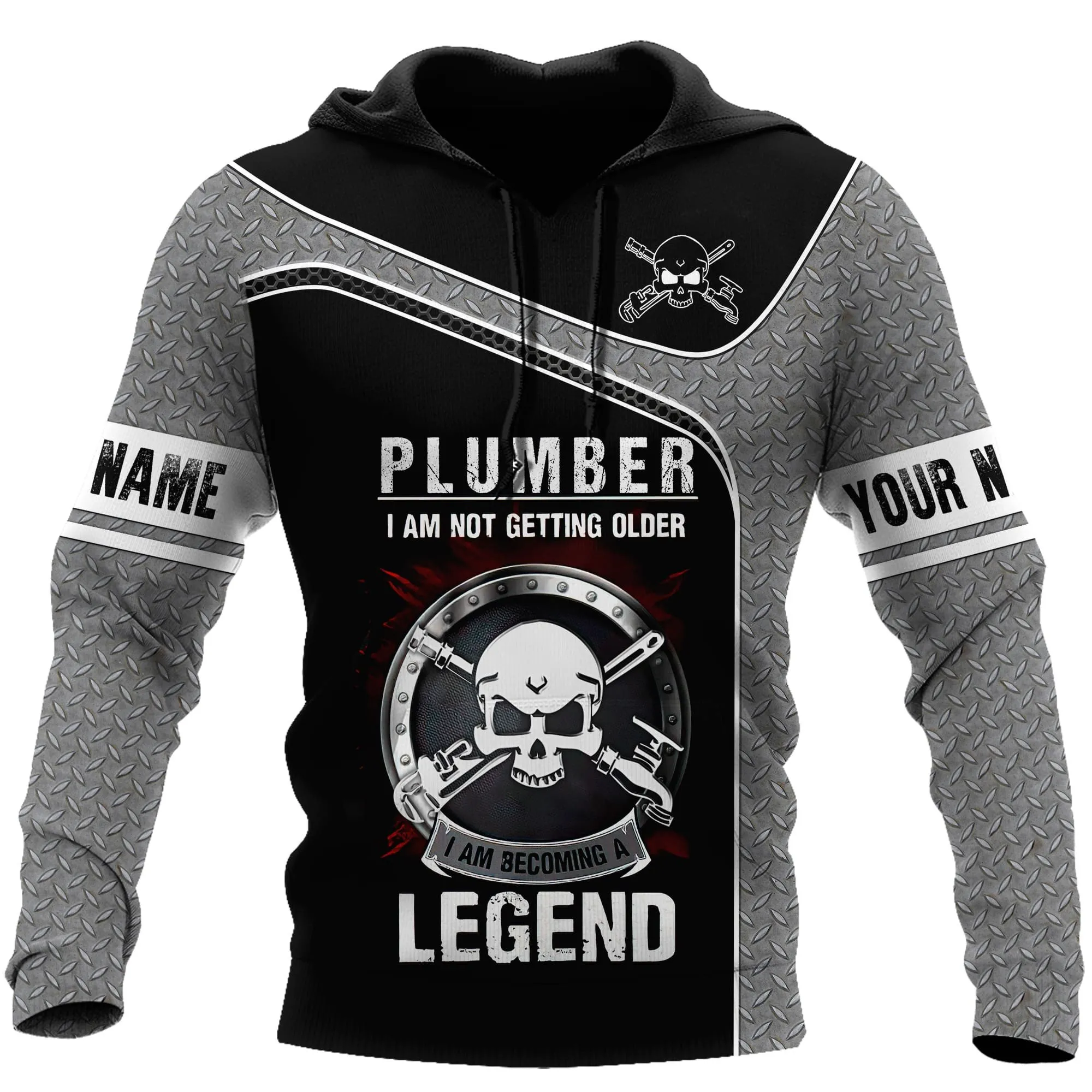 Personalized Name Plumber Metal Unisex Shirt I Am Being A Legend 3D Sweatshirt, Christmas Gift for Plumber