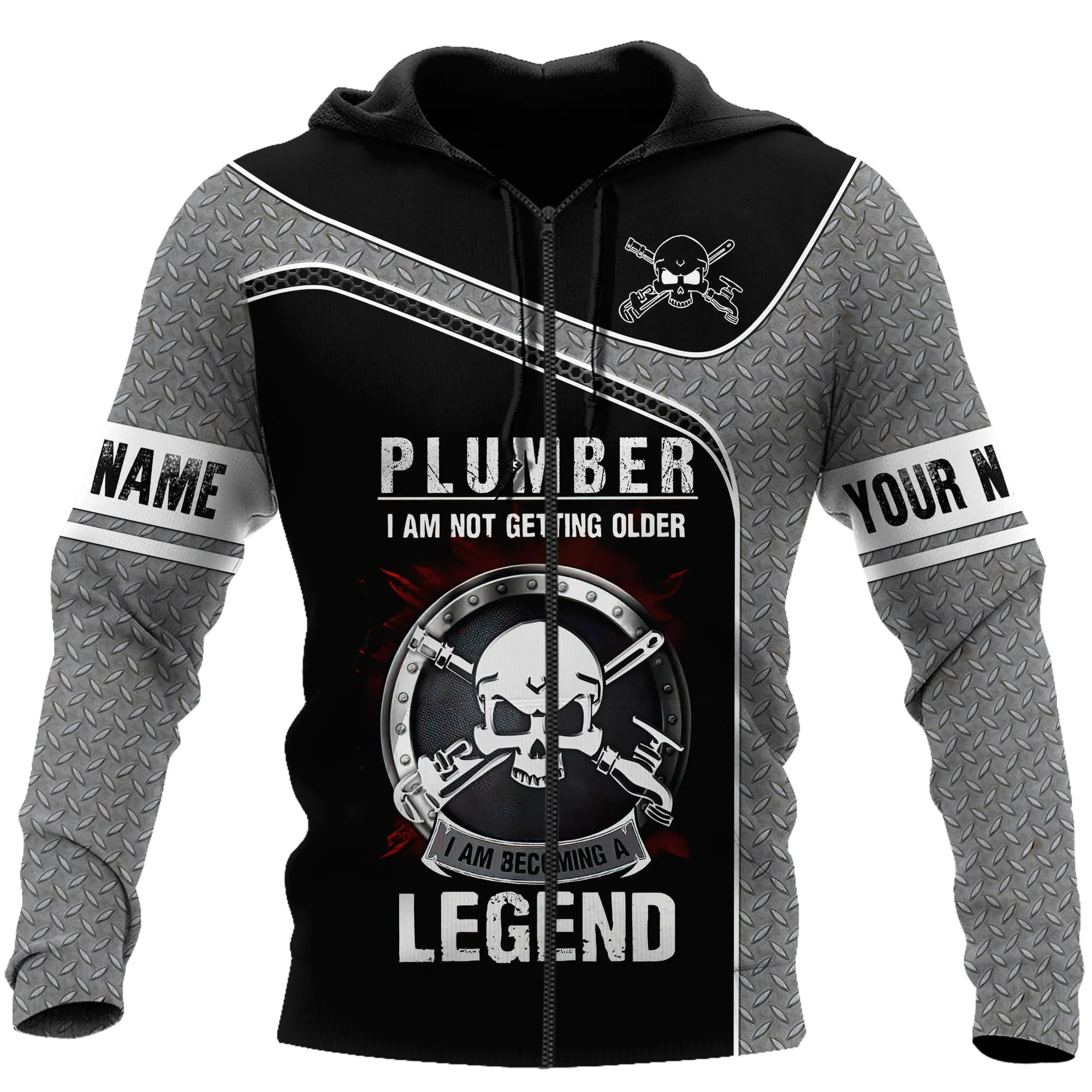 Personalized Name Plumber Metal Unisex Shirt I Am Being A Legend 3D Sweatshirt, Christmas Gift for Plumber