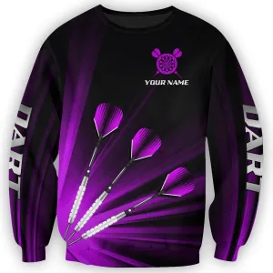 Personalized Name Purple Darts All Over Printed Unisex Sweatshirt Hoodie Christmas Shirt