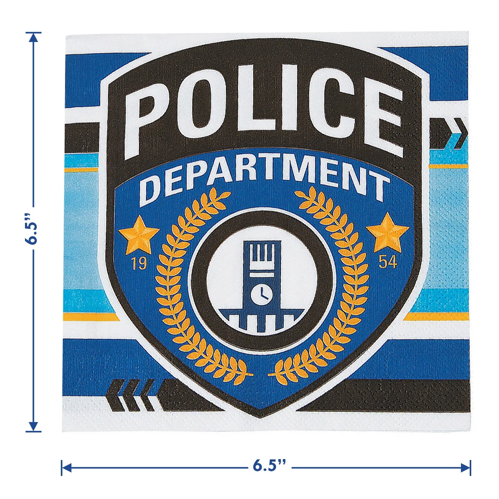 Police Party Supplies - Police Officer Uniform Shaped Plates and Luncheon Napkins (Serves 16)