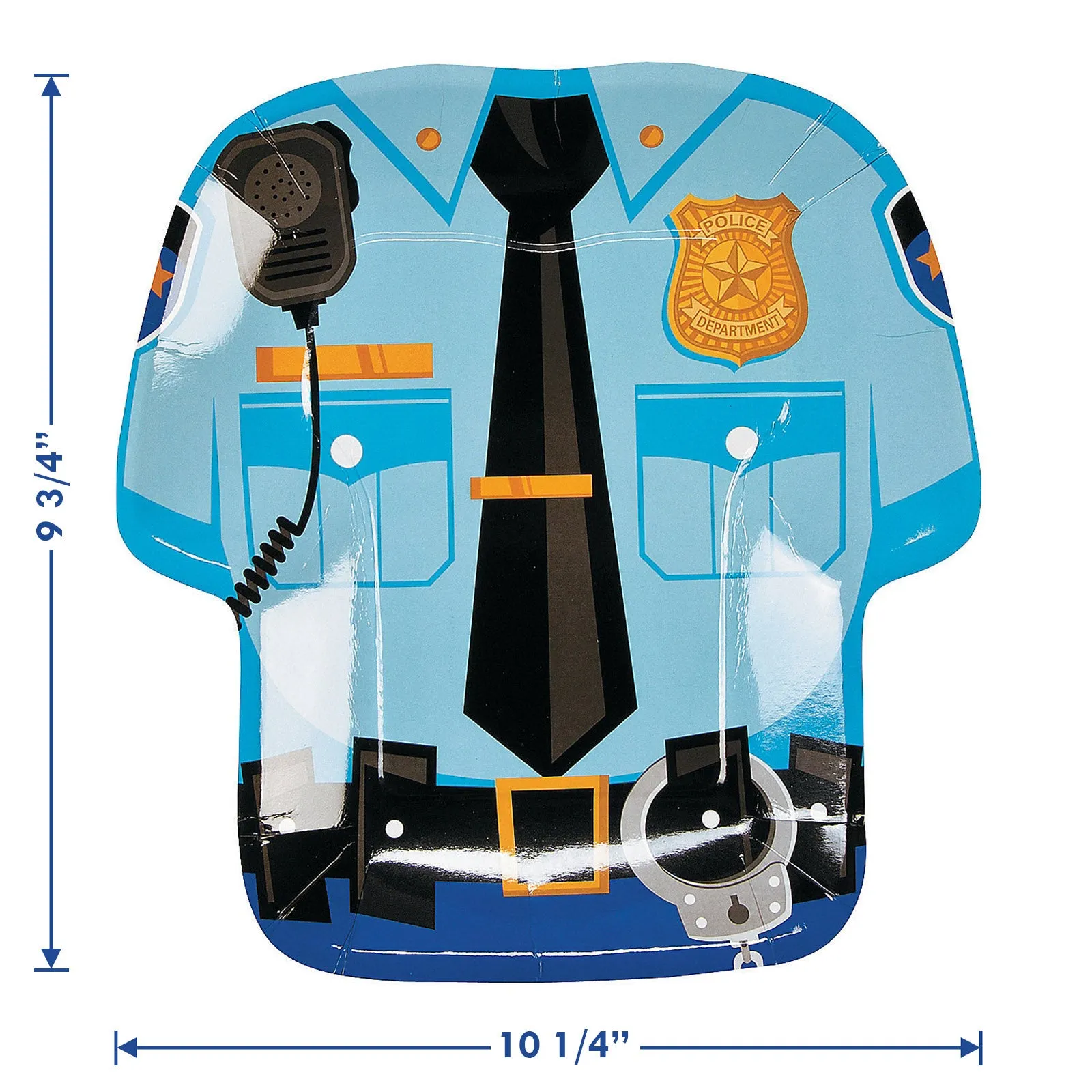 Police Party Supplies - Police Officer Uniform Shaped Plates and Luncheon Napkins (Serves 16)
