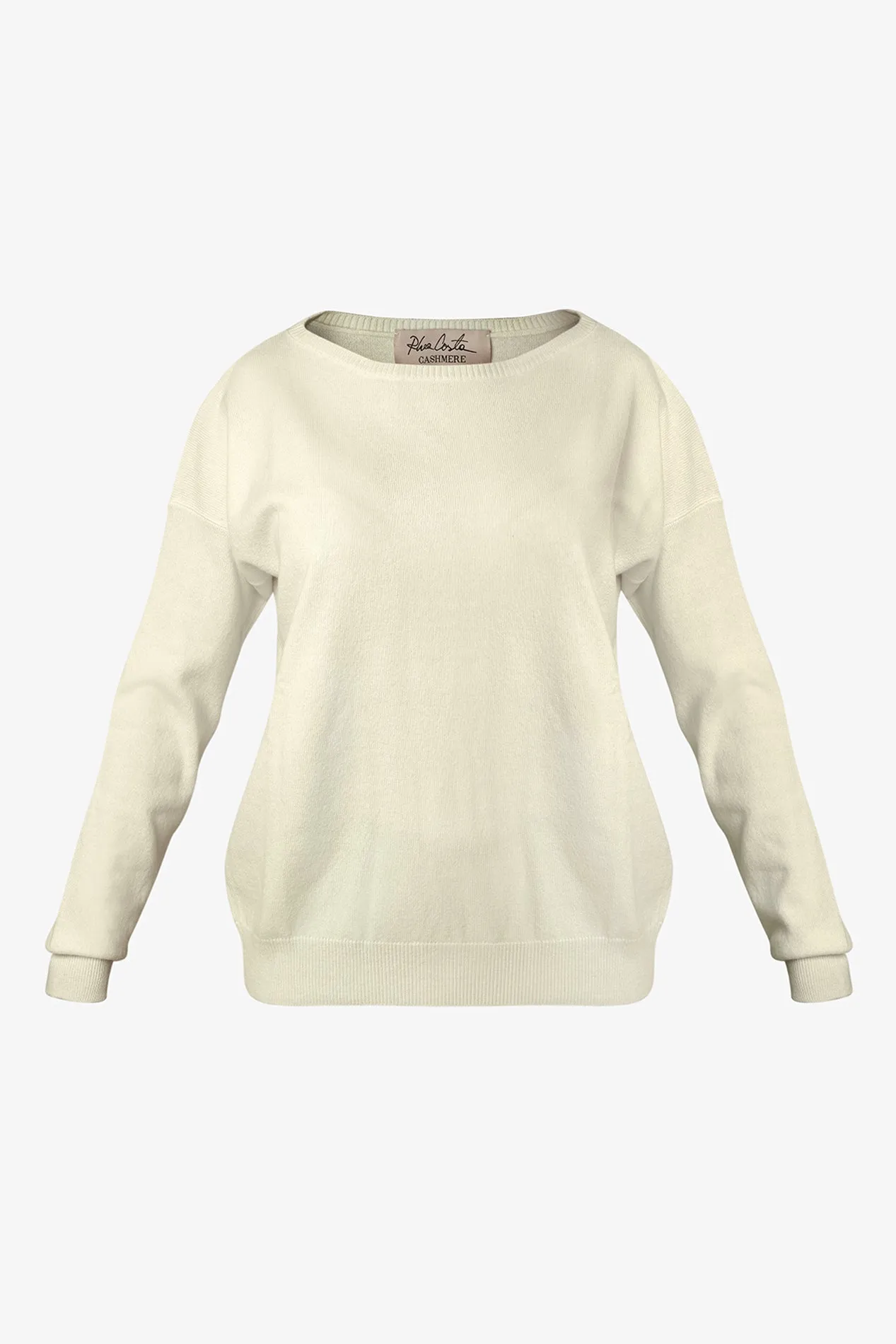Rania Boat Neck Cashmere Sweater In Luna