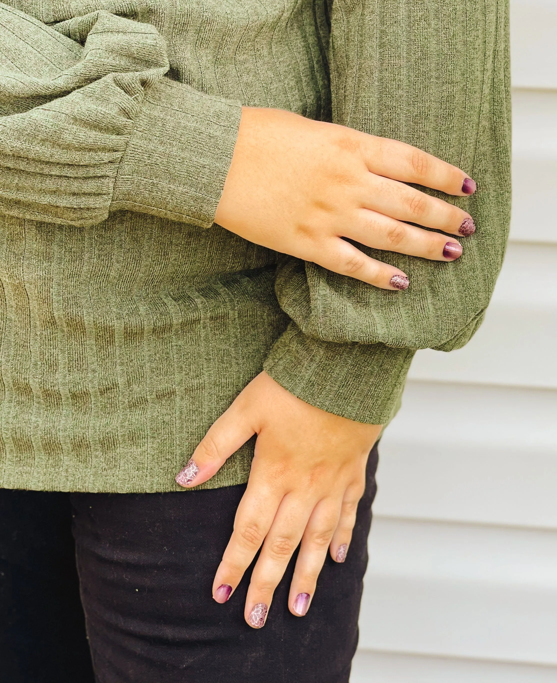 Spiced Apple Open One-Shoulder Turtleneck