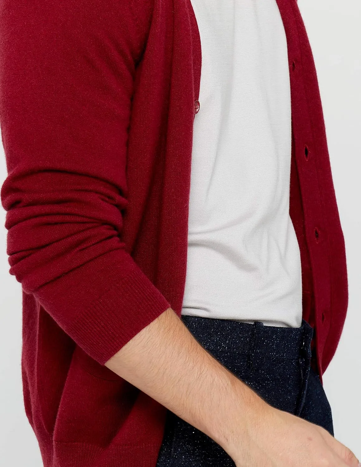 State Cashmere Men's 100% Pure Cashmere Button Front Long Sleeve Cardigan Sweater