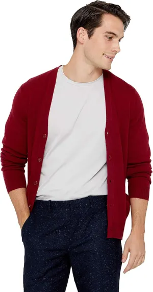 State Cashmere Men's 100% Pure Cashmere Button Front Long Sleeve Cardigan Sweater