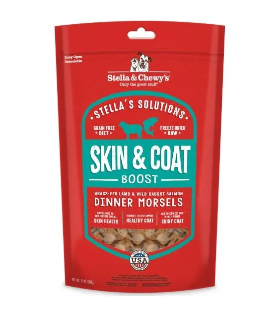Stella & Chewy's Stella's Solutions (Skin & Coat Boost) Grass-Fed Lamb & Wild-Caught Salmon Freeze Dried Raw Dog Food