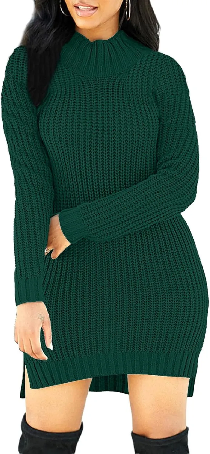 Sweater Dress for Women Elegant Casual Knit Long Sleeve Off Shoulder Pullover Winter Dresses