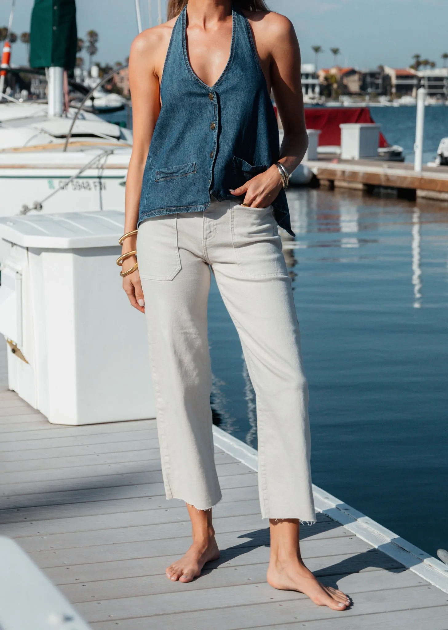 Thalia Denim Halter Top