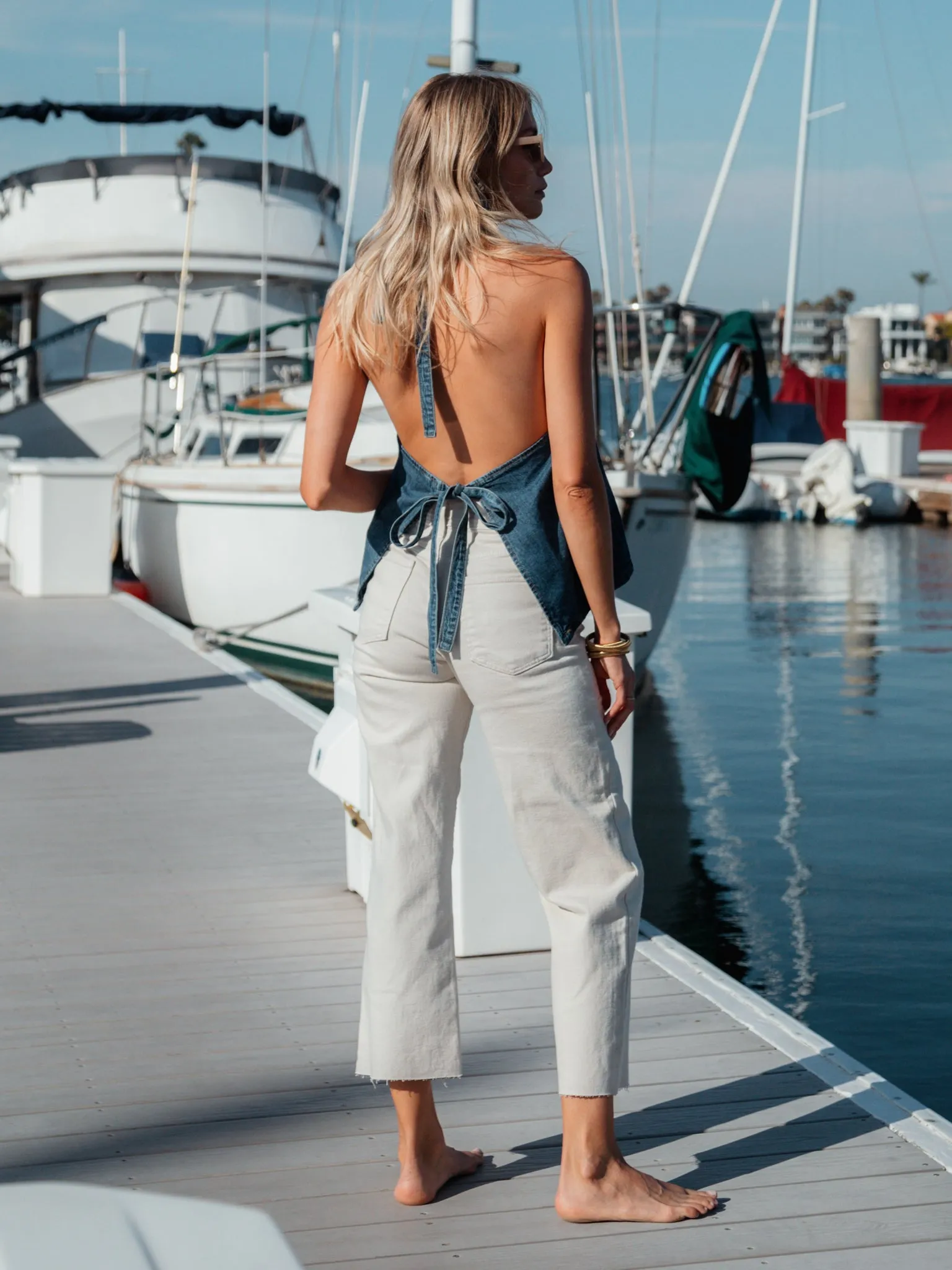 Thalia Denim Halter Top
