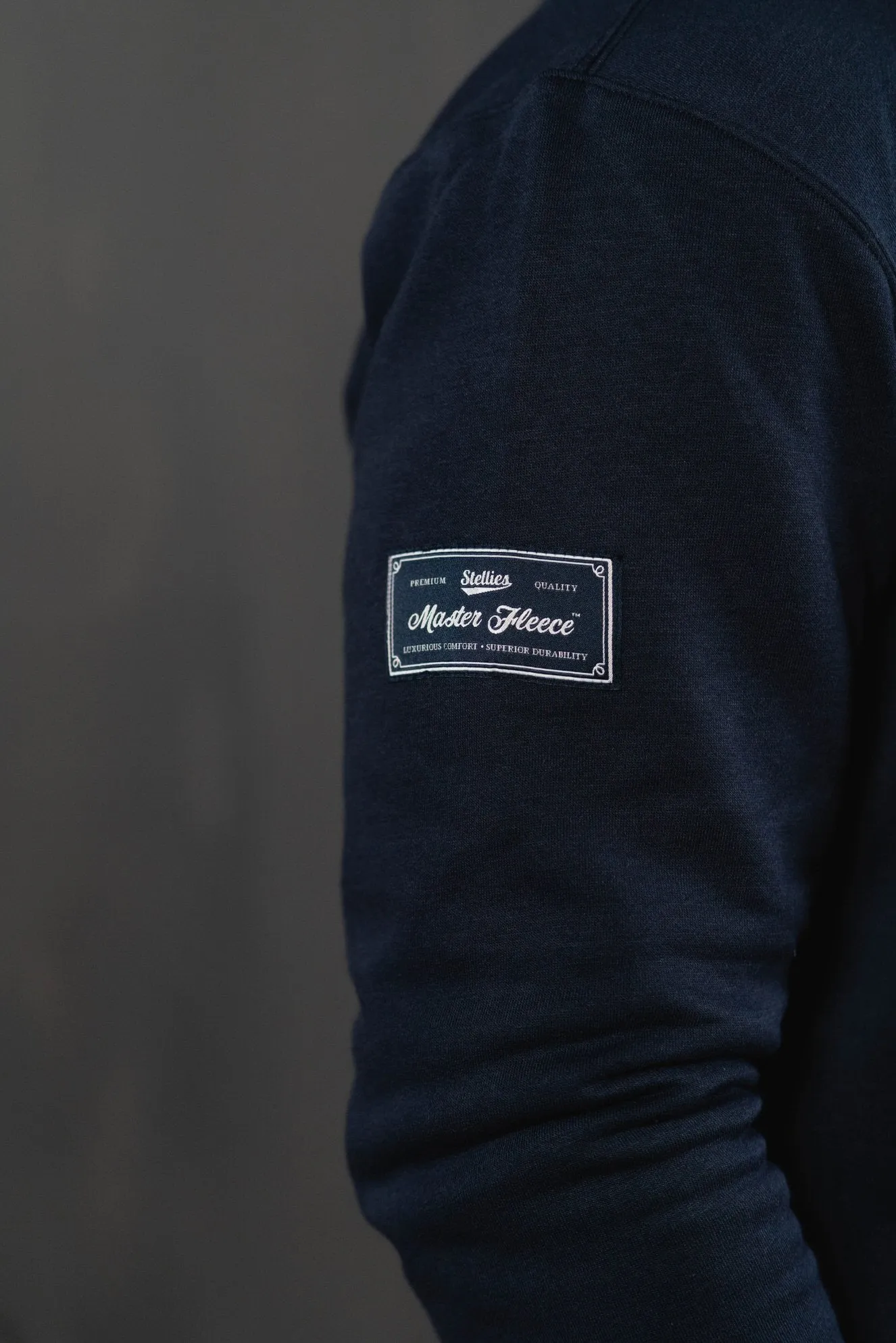 The Luxe Zip-Up Fleece Hoodie in Navy