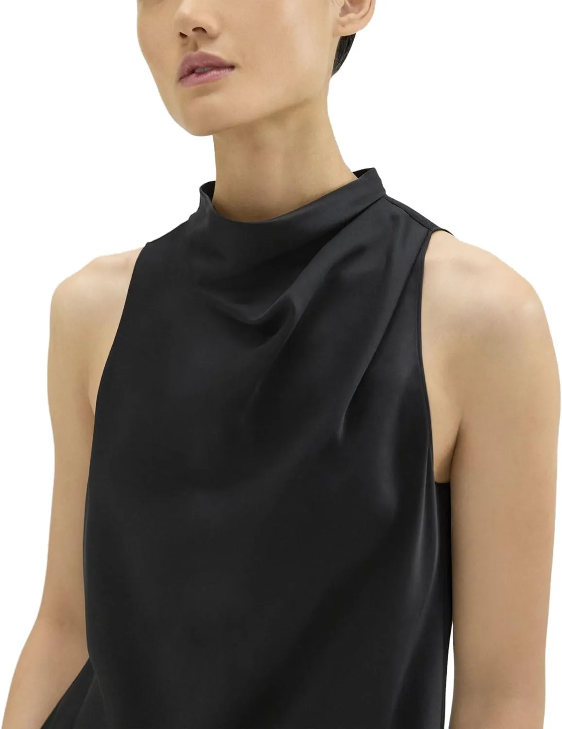 Theory Women's Satin High Cowl-Neck Top